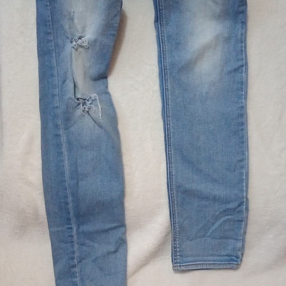 Blue Skinny Jeans with Distressed Details - Picture 5 of 6